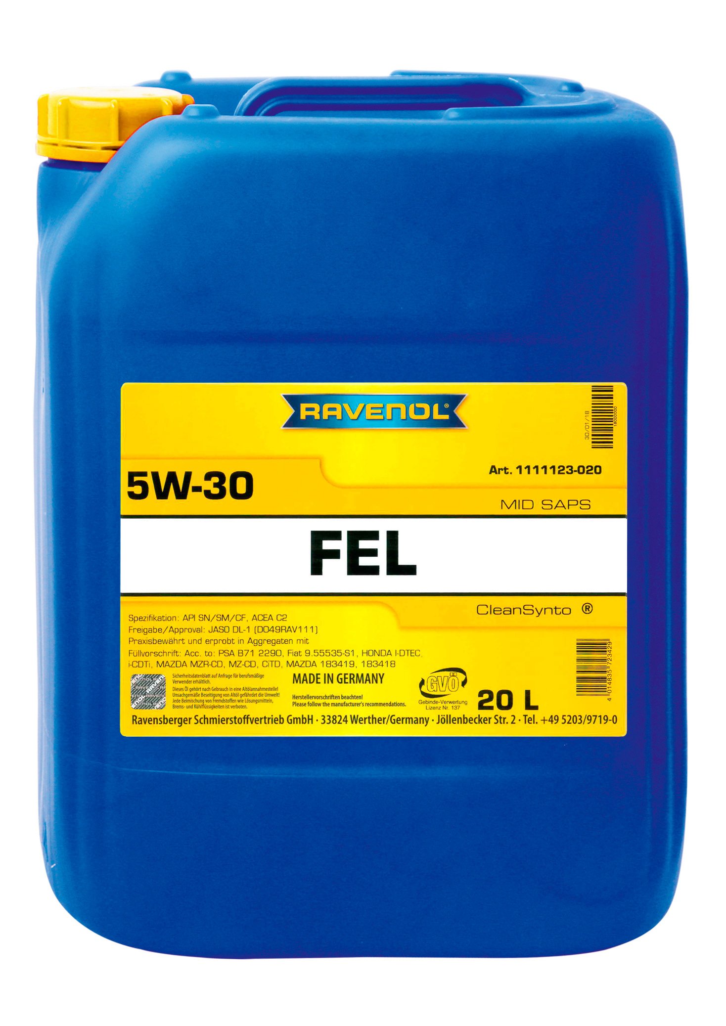 RAVENOL FEL SAE 5W-30 20 L
