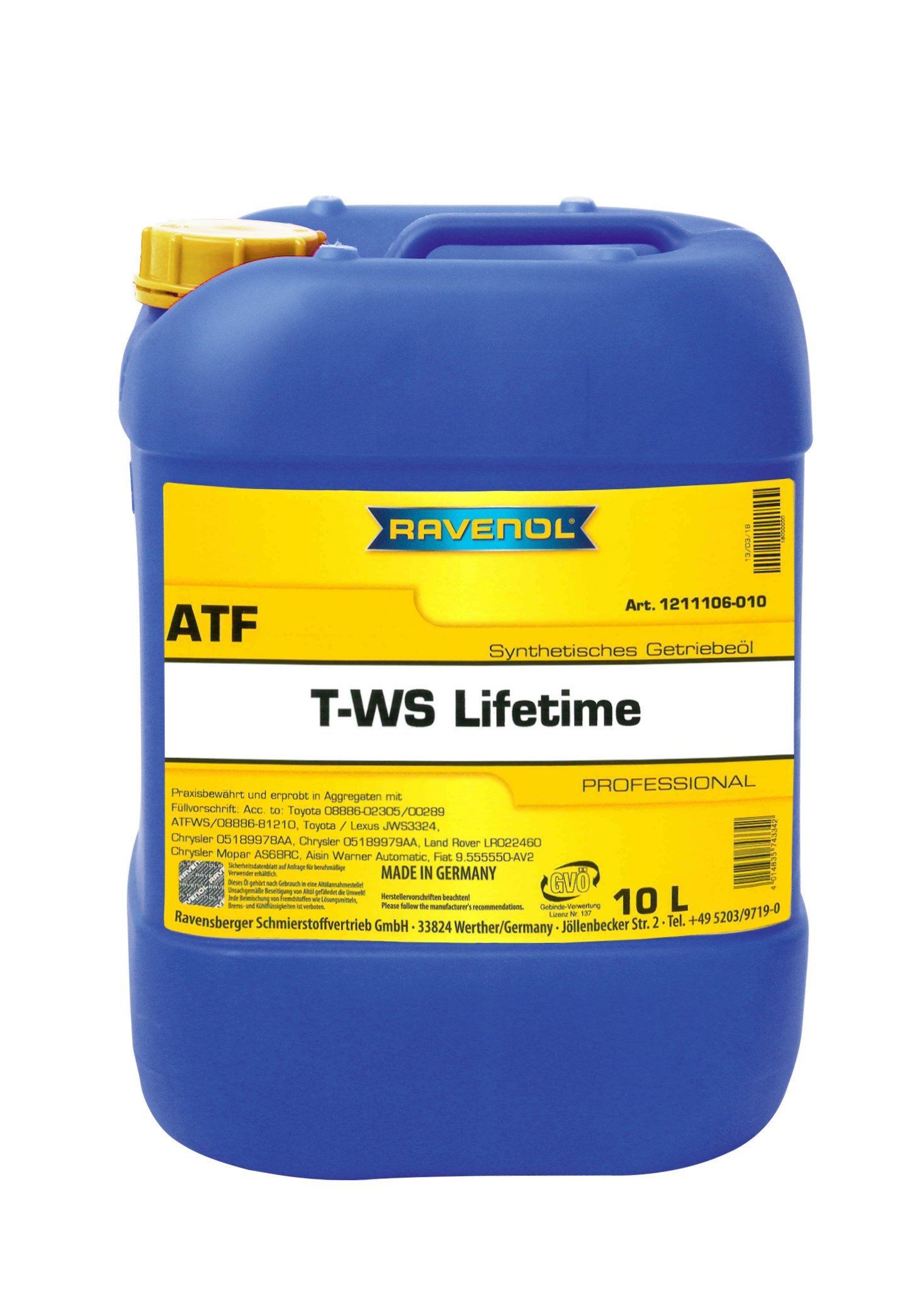 RAVENOL ATF T-WS Lifetime 10 L