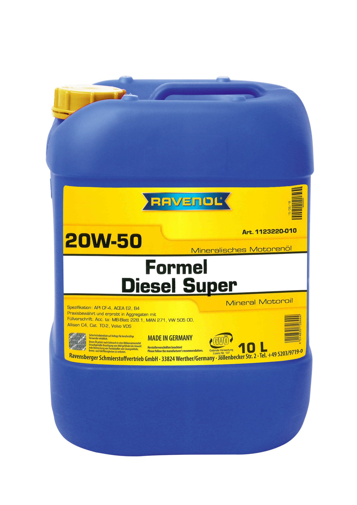 RAVENOL Formel Diesel Super SAE 20W-50 10 L