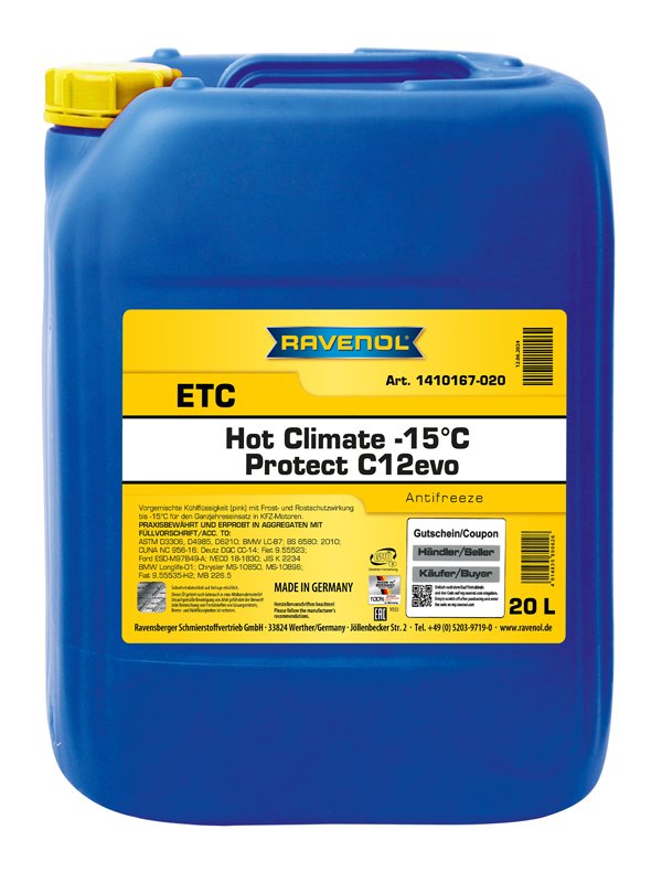 RAVENOL ETC Hot Climate -15°C Protect C12evo 20 L