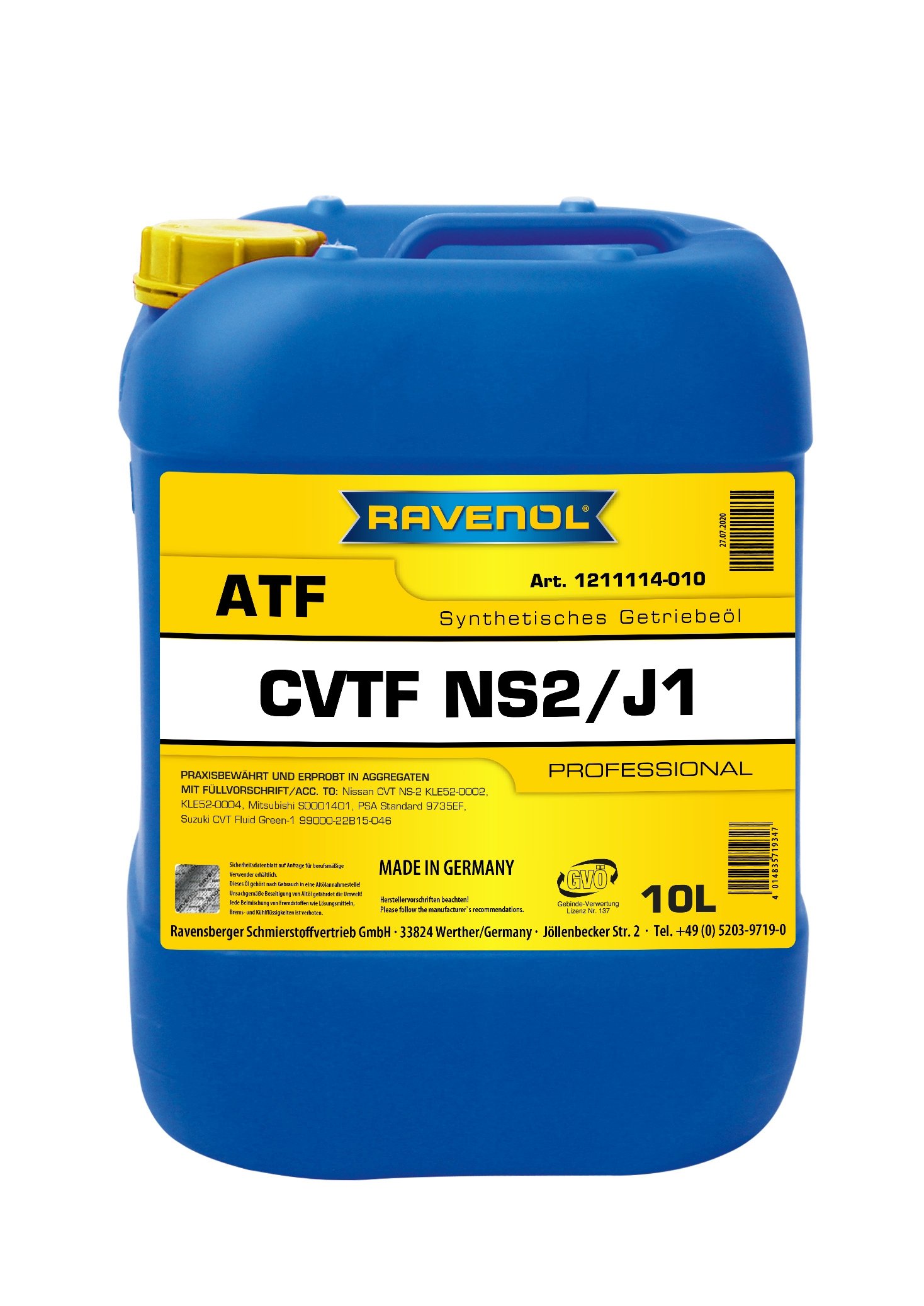 RAVENOL CVTF NS2/J1 Fluid 10 L