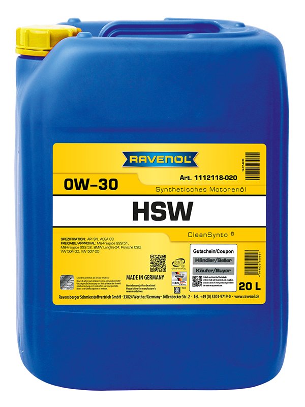 RAVENOL HSW SAE 0W-30 20 L