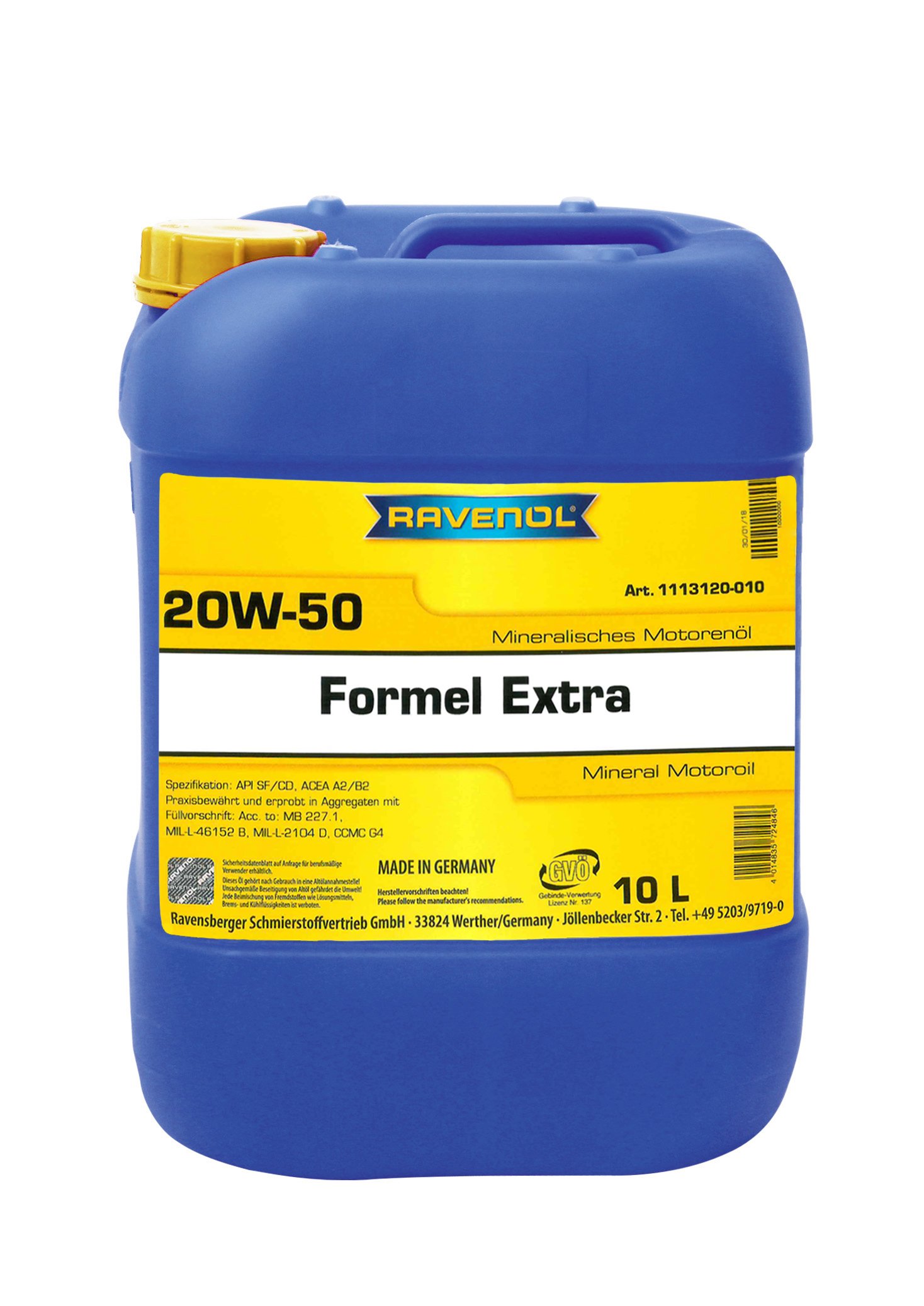 RAVENOL Formel Extra SAE 20W-50 10 L