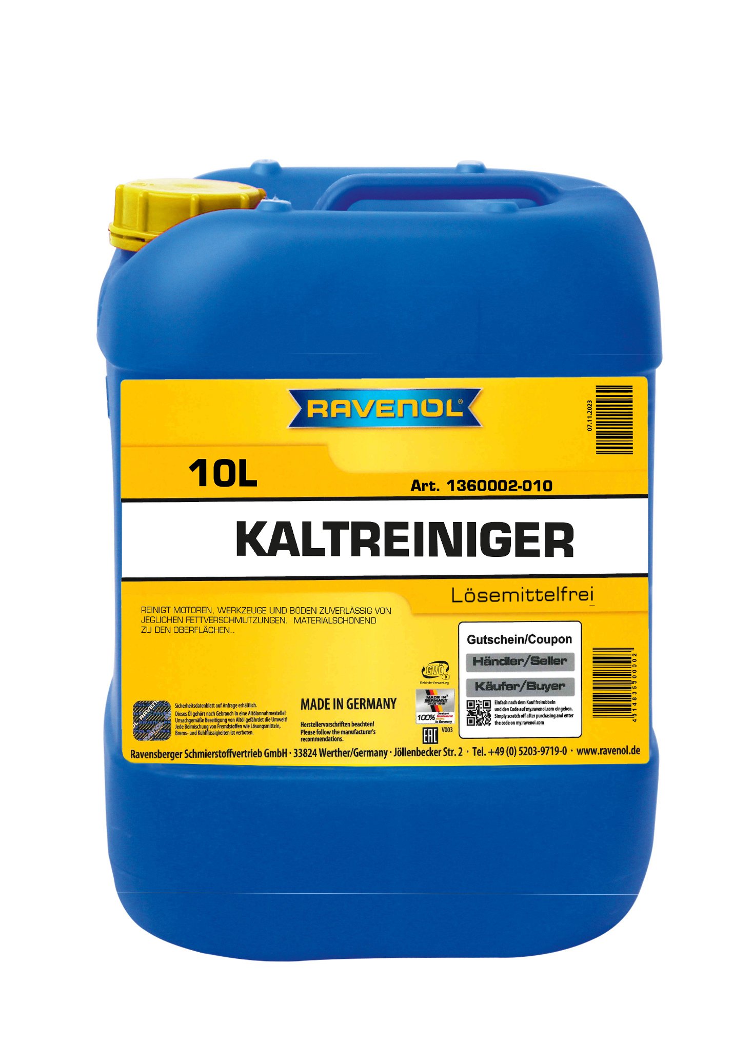 RAVENOL Kaltreiniger lösemittelfrei 10 L
