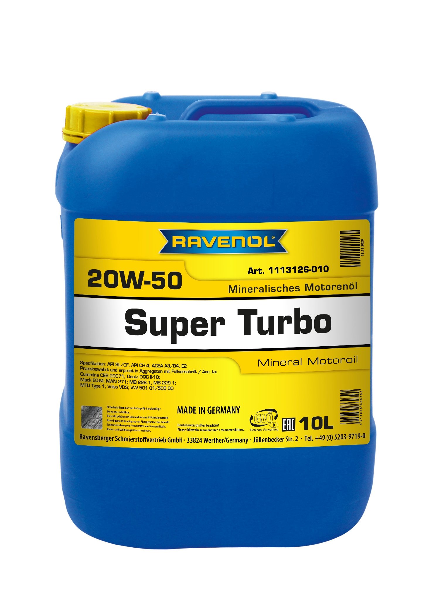 RAVENOL Super Turbo SAE 20W-50 10 L