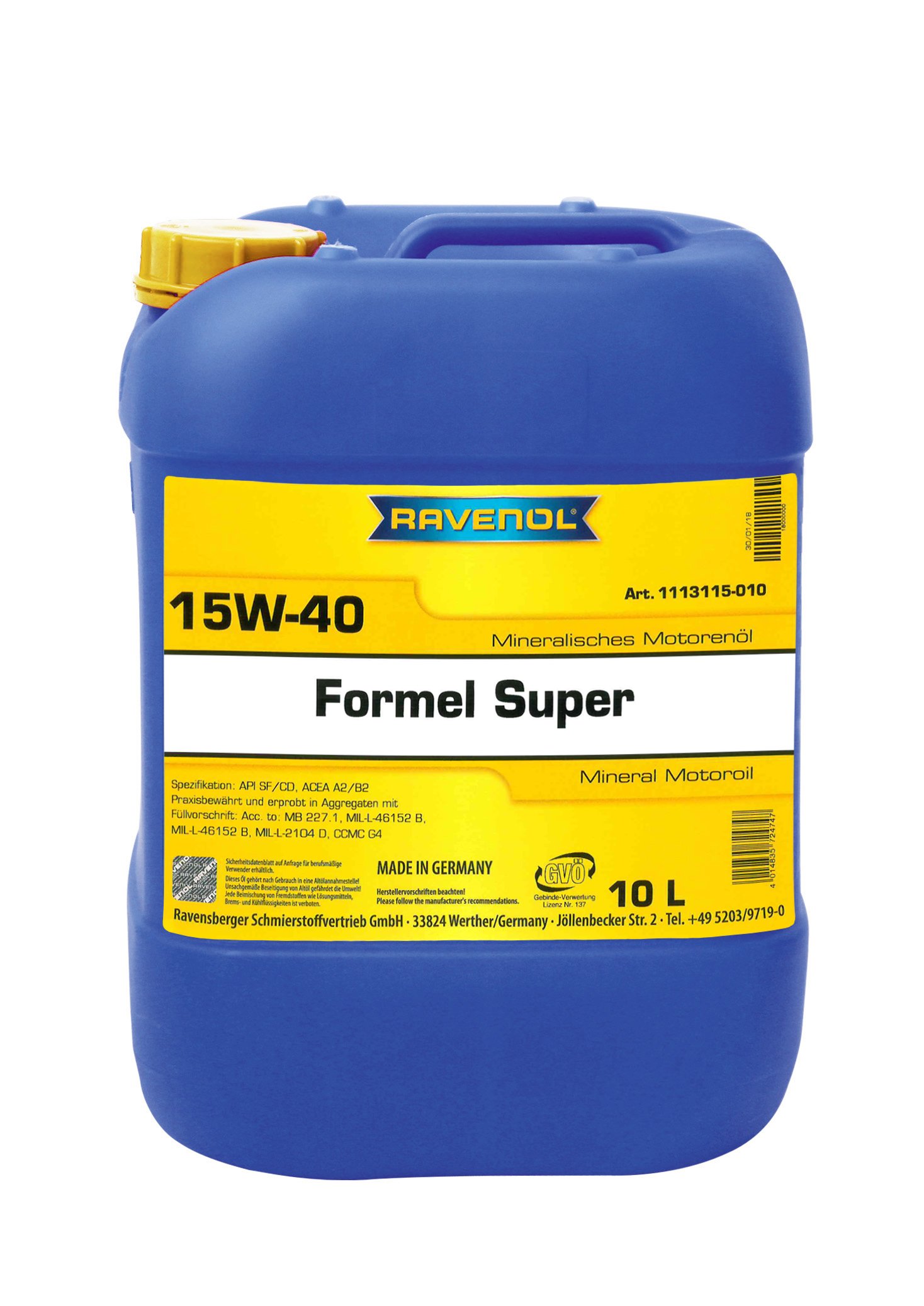 RAVENOL Formel Super SAE 15W-40 10 L
