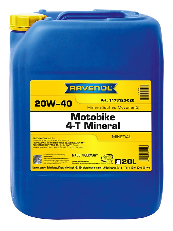 RAVENOL Motobike 4-T Mineral SAE 20W-40 20 L