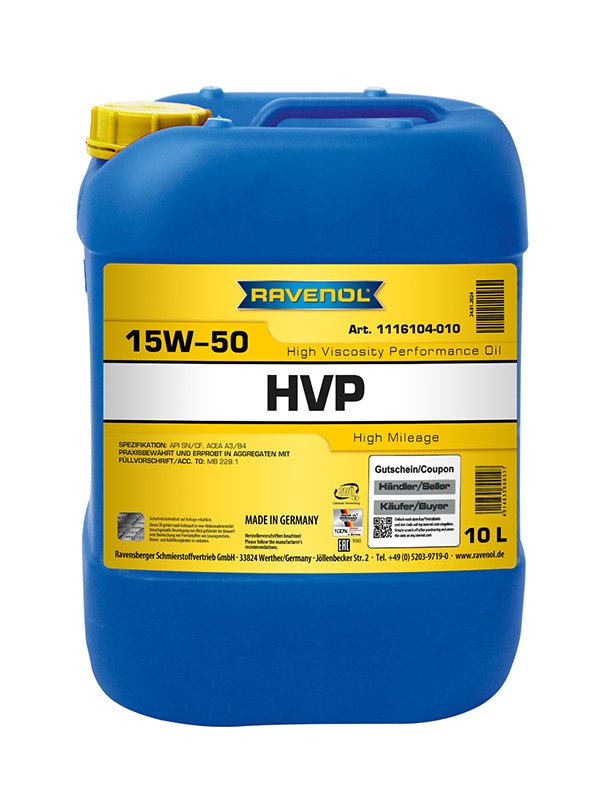 RAVENOL HVP High Viscosity Perform. Oil SAE 15W-50 10 L