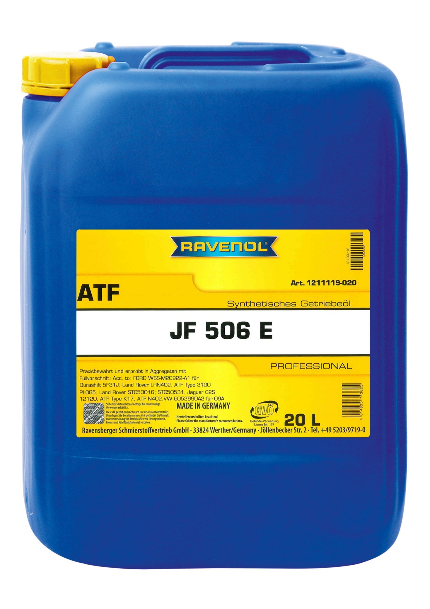 RAVENOL ATF JF506E 20 L