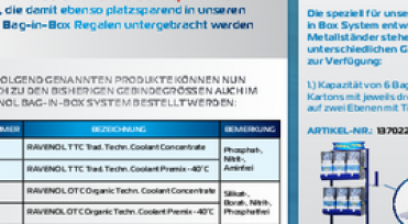 RAVENOL Newsletter - Now RAVENOL Bag-in-Box with radiator antifreeze
