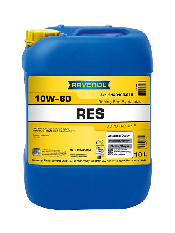 RAVENOL Racing Eco Synthetic RES SAE 10W-60 10 L