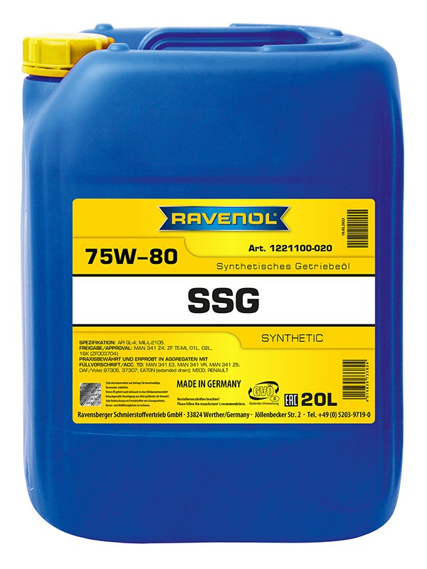 RAVENOL SSG Spec Synt LKW Getriebeöl SAE 75W-80 20 L