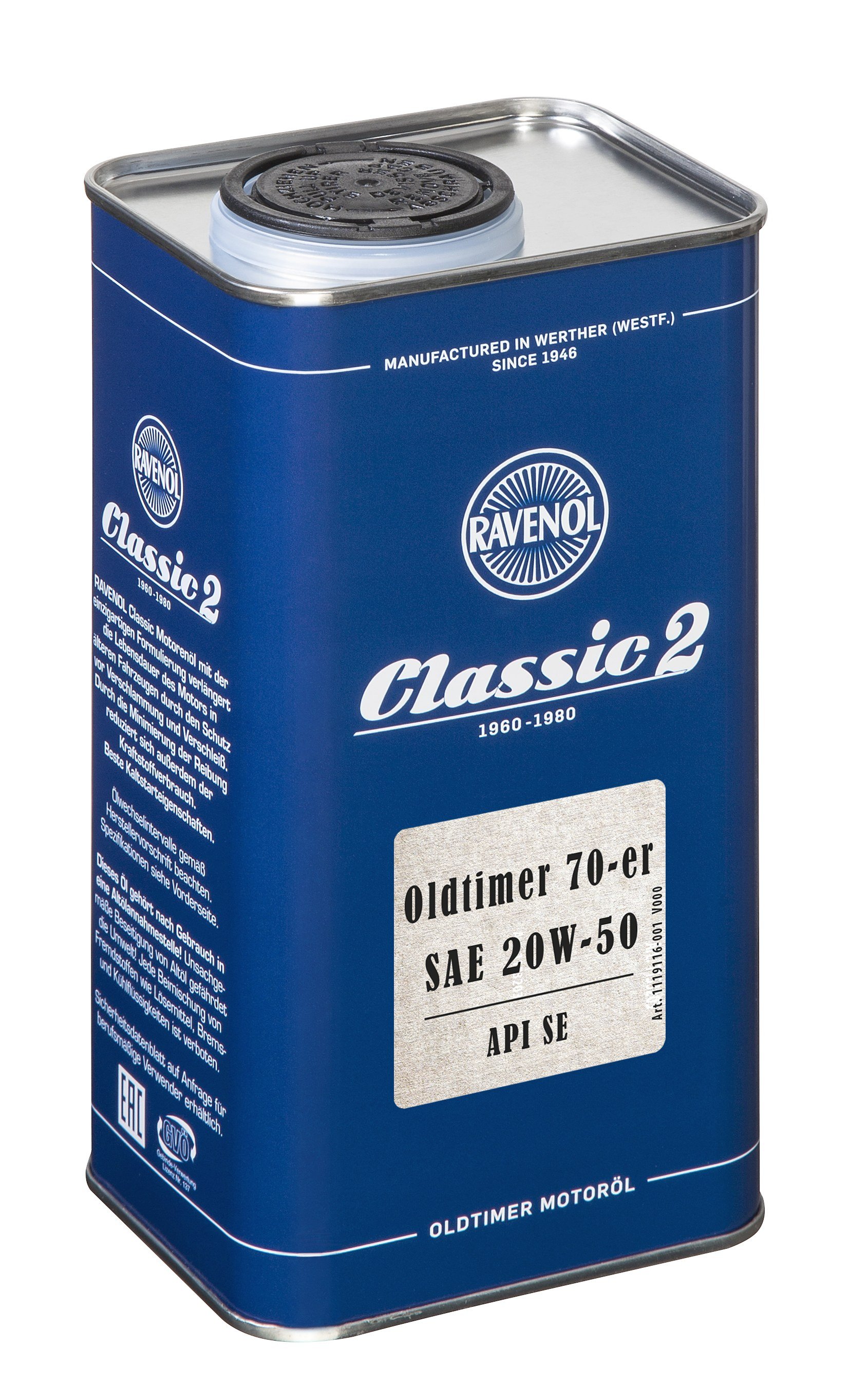 RAVENOL Oldtimer 70-er SAE 20W-50 API SE 1 L