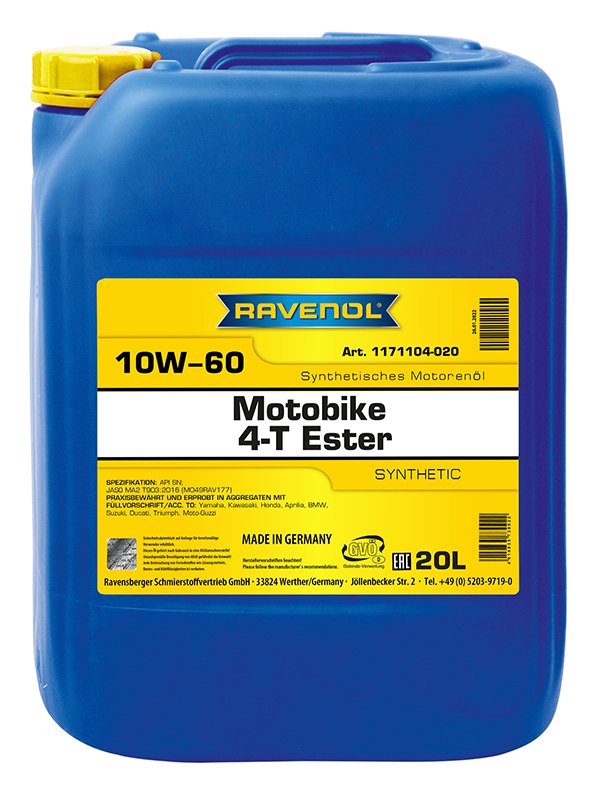 RAVENOL Motobike 4-T Ester SAE 10W-60 20 L