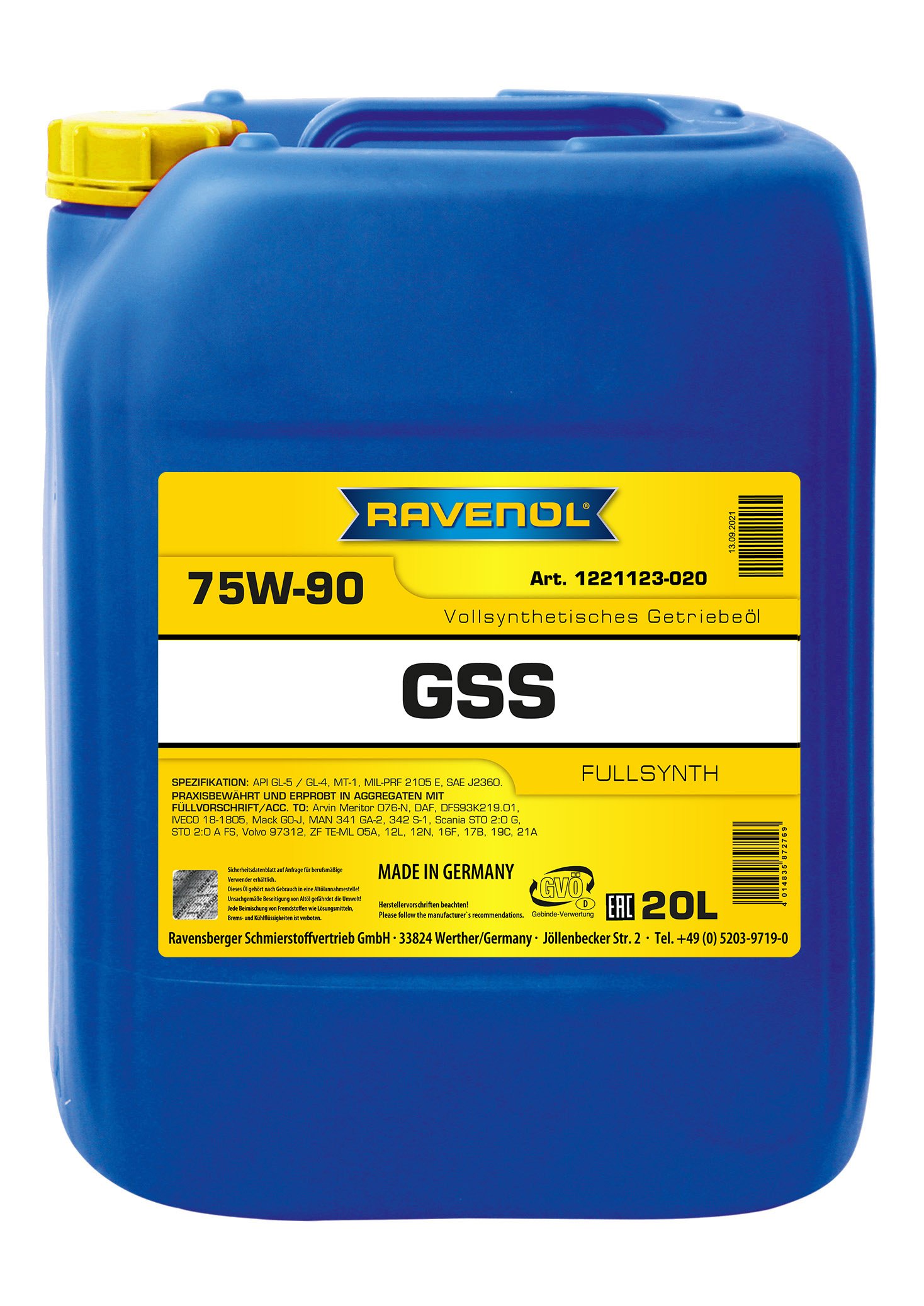 RAVENOL Gear Super Synth GSS SAE 75W-90 20 L