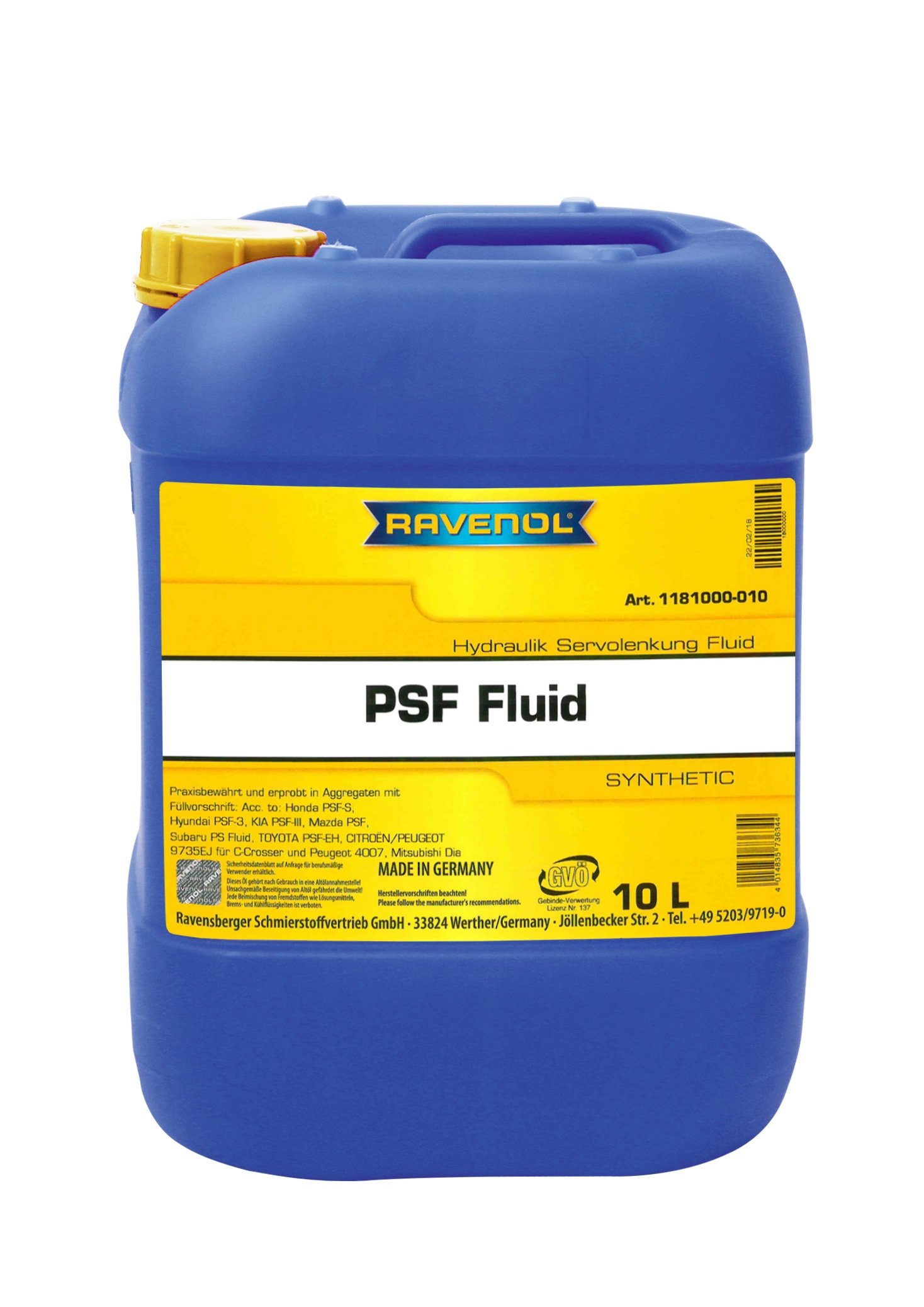 RAVENOL Hydraulik PSF Fluid 10 L