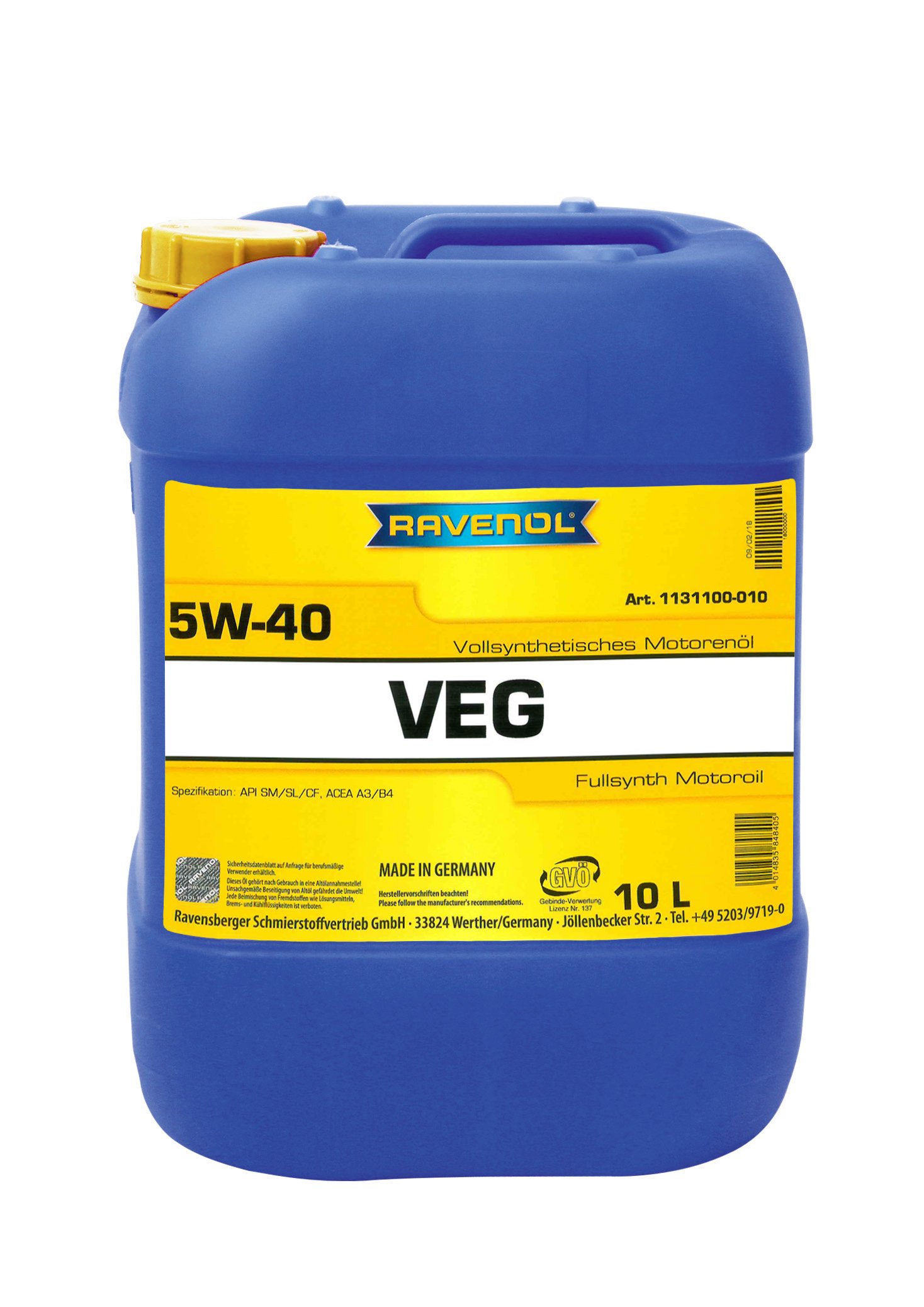 RAVENOL VEG SAE 5W-40 10 L