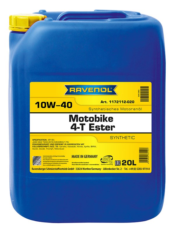 RAVENOL Motobike 4-T Ester SAE 10W-40 20 L