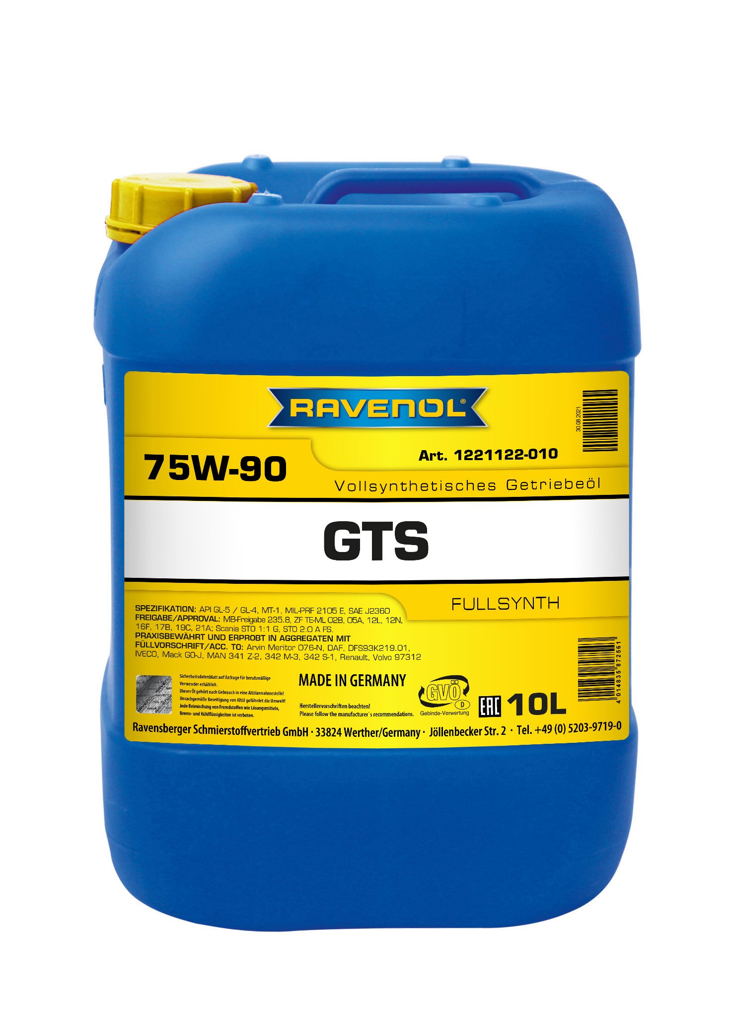 RAVENOL Gear Trans Synth GTS SAE 75W-90 10 L