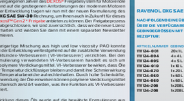 RAVENOL Research & Development Newsletter