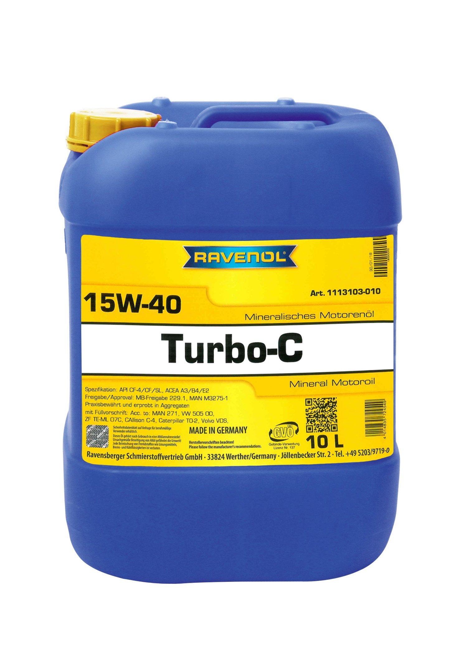 RAVENOL Turbo-C HD-C SAE 15W-40 10 L