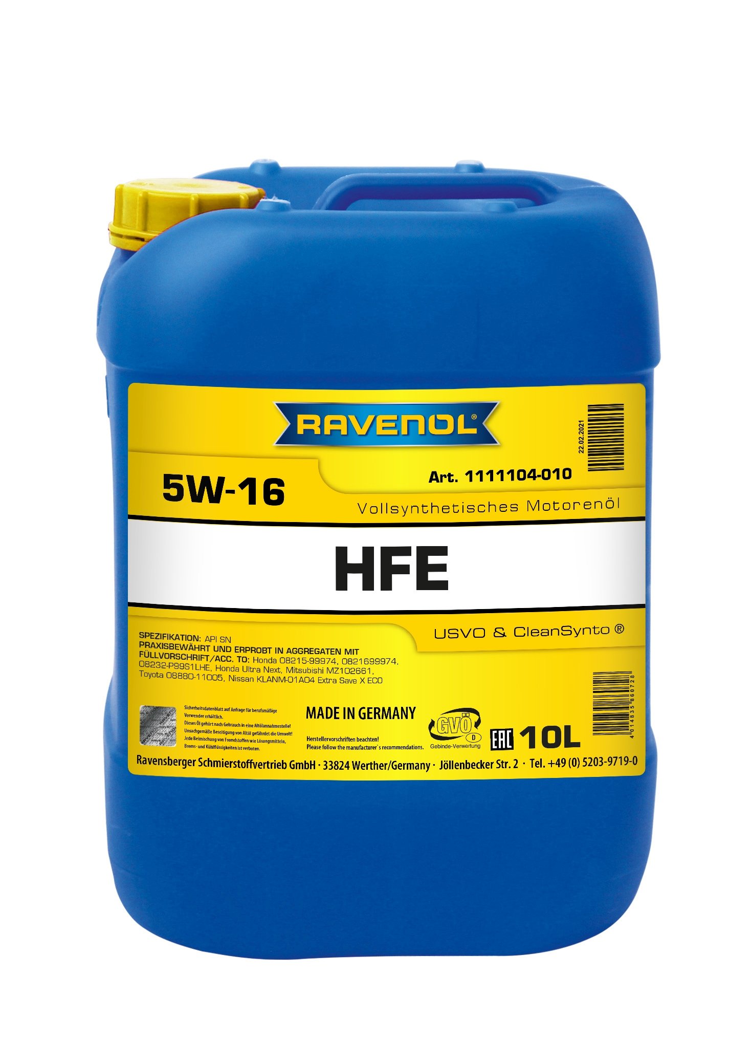 RAVENOL High Fuel Economy HFE SAE 5W-16 10 L