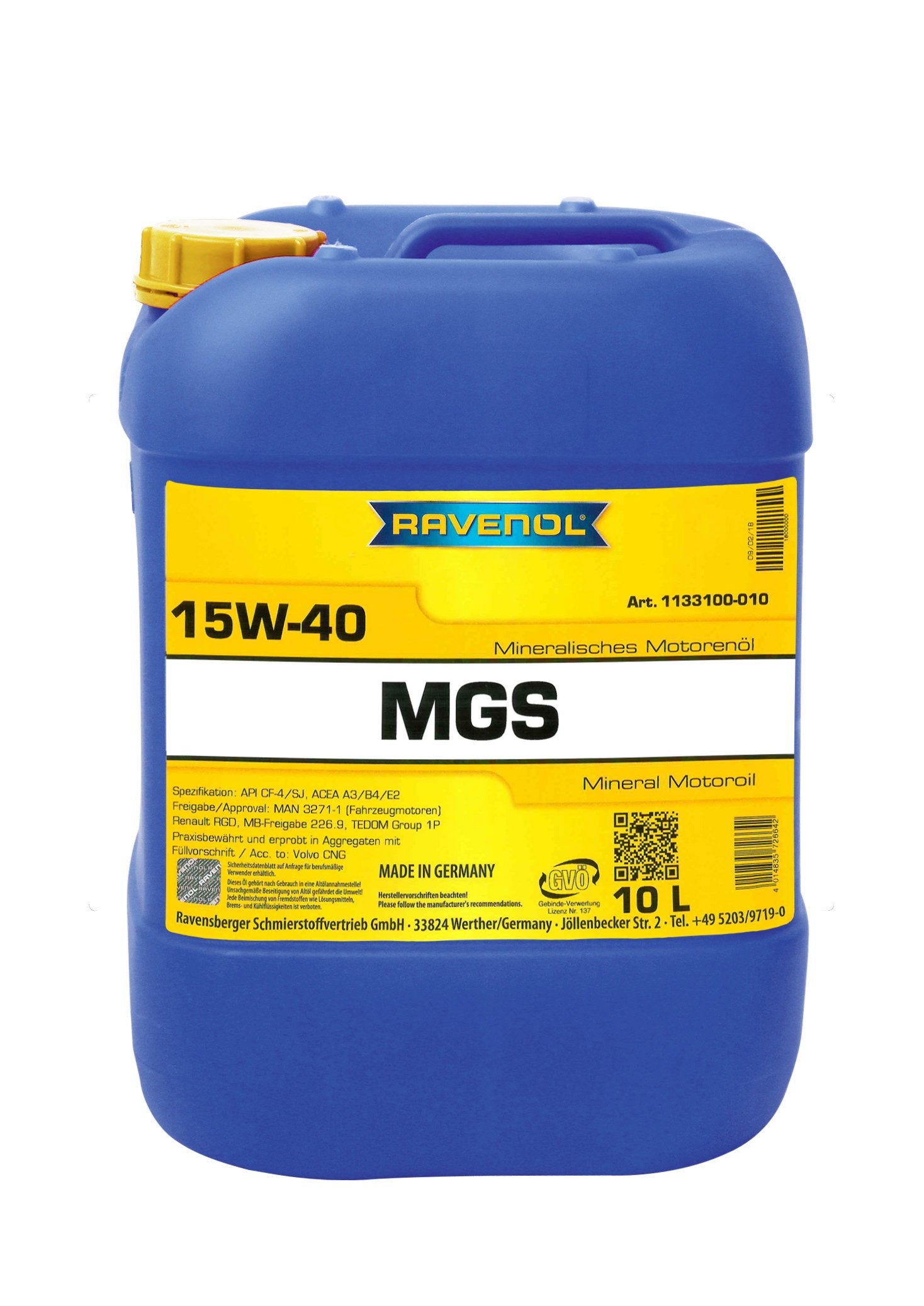 RAVENOL MGS SAE 15W-40 10 L