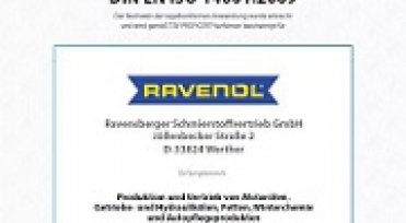 RAVENOL Newsletter: NEW environmental management system according to DIN EN ISO 14001:2009