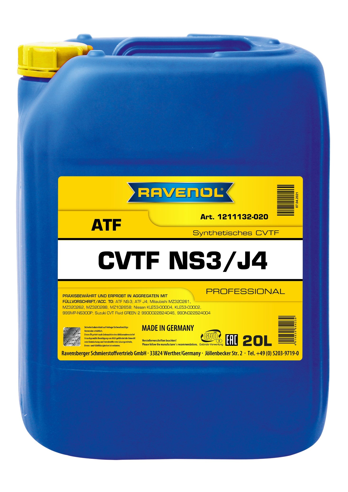RAVENOL CVTF NS3/J4 Fluid 20 L