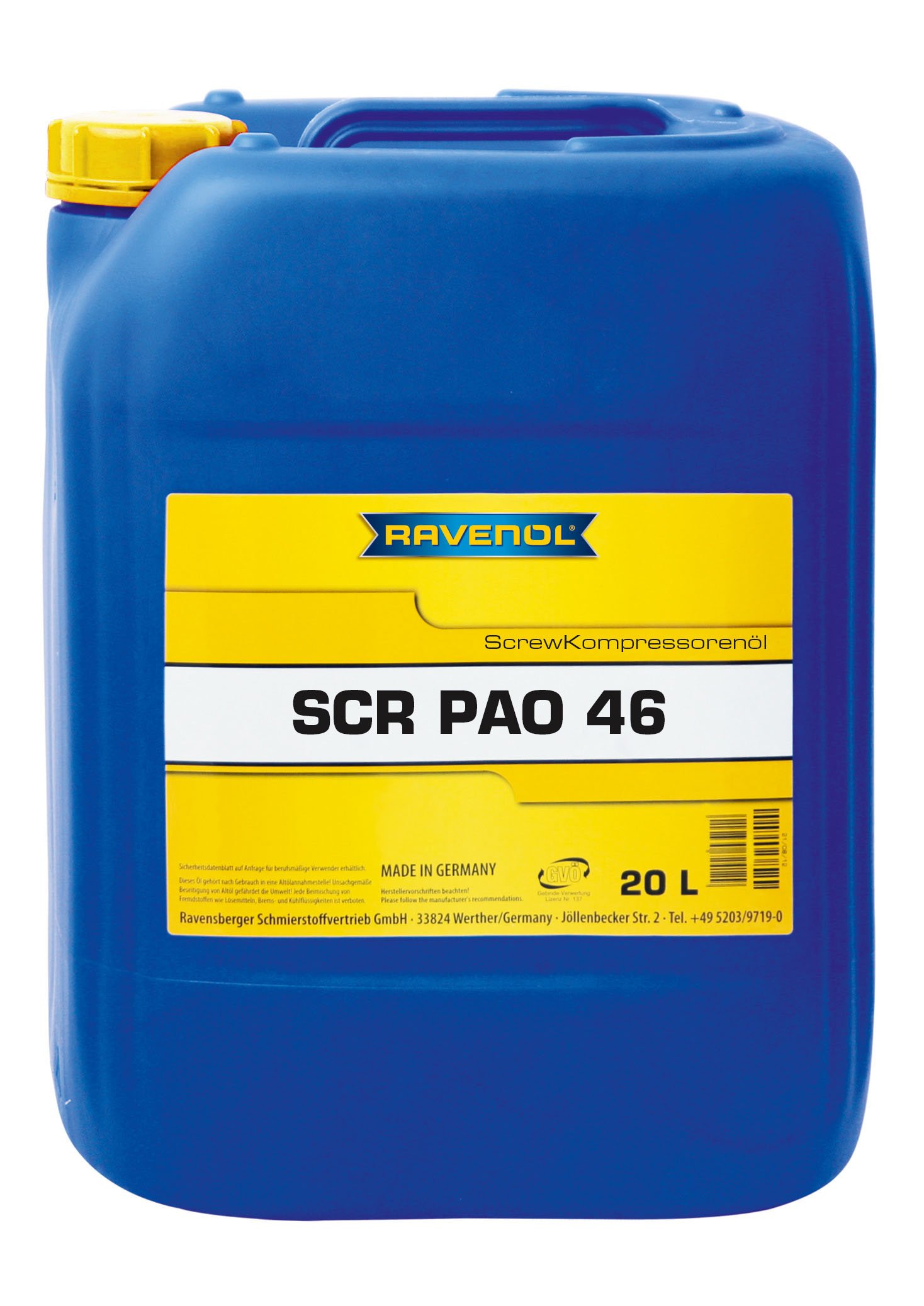 RAVENOL SCR PAO 46 Screw Kompressorenoel 20 L