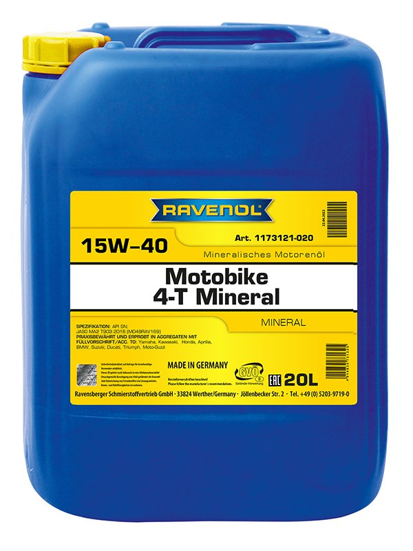 RAVENOL Motobike 4-T Mineral SAE 15W-40 20 L