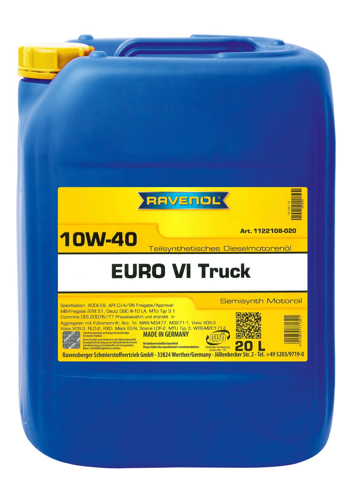 RAVENOL EURO VI Truck SAE 10W-40 20 L