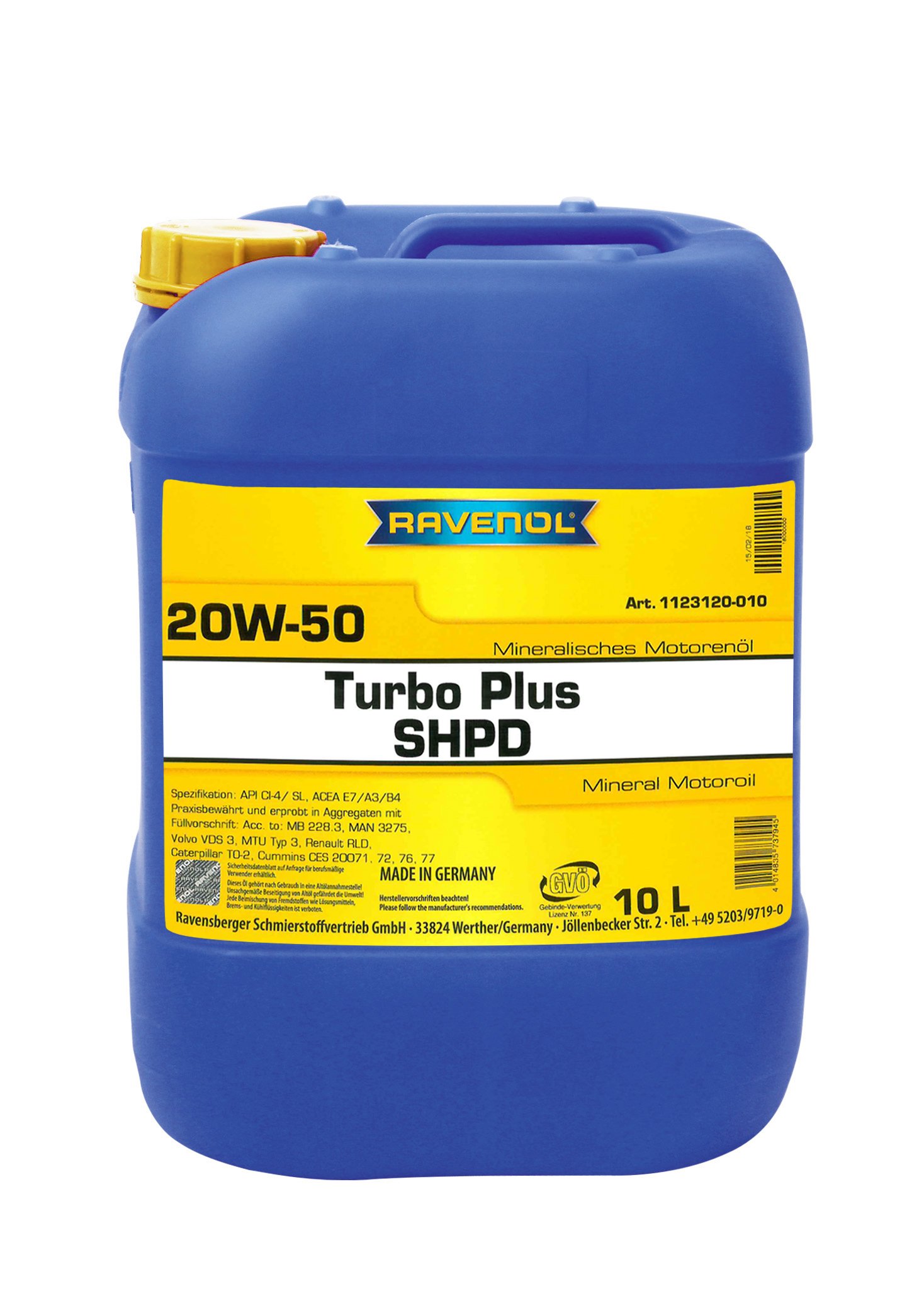 RAVENOL Turbo Plus SHPD SAE 20W-50 10 L