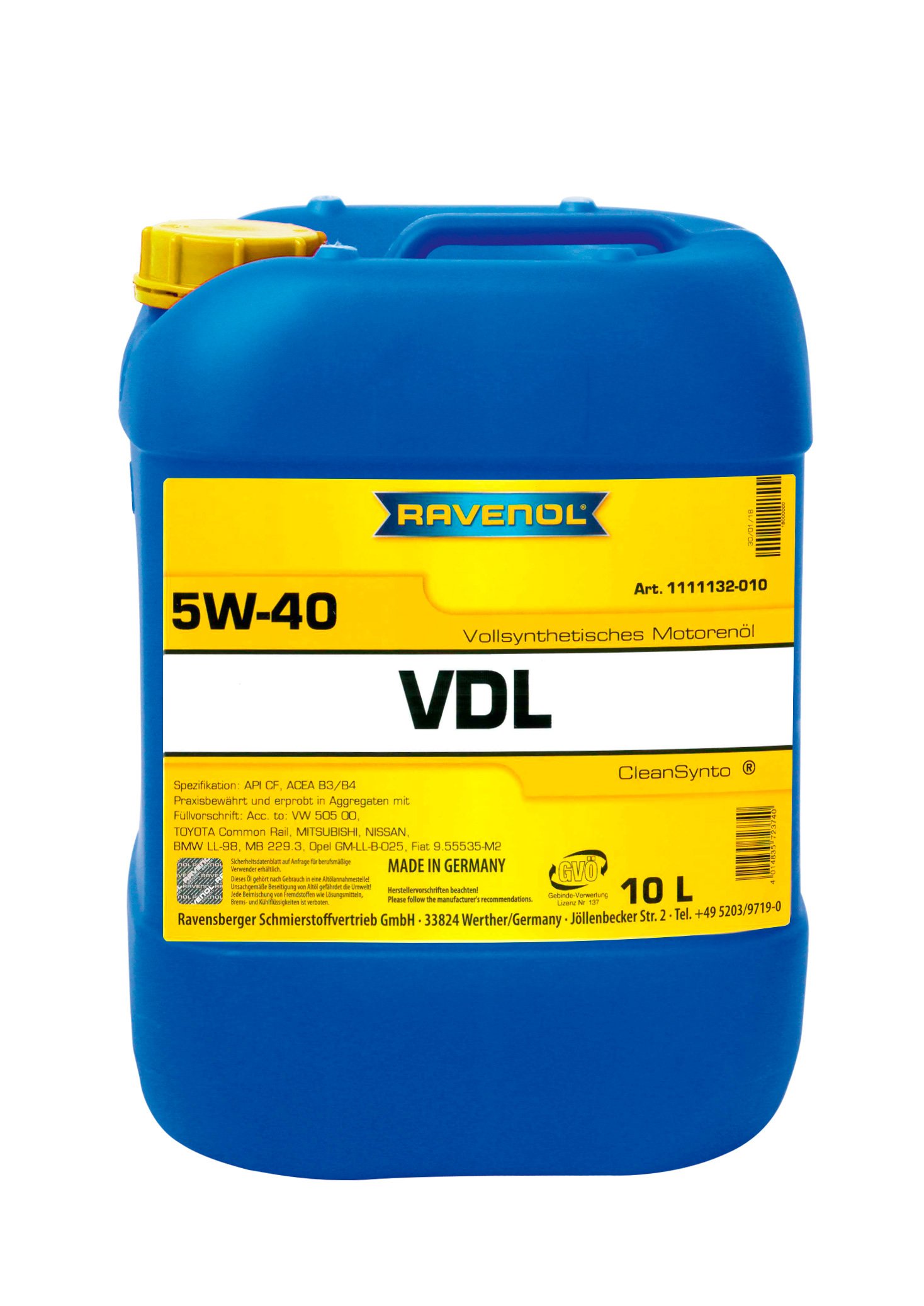 RAVENOL VDL SAE 5W-40 10 L