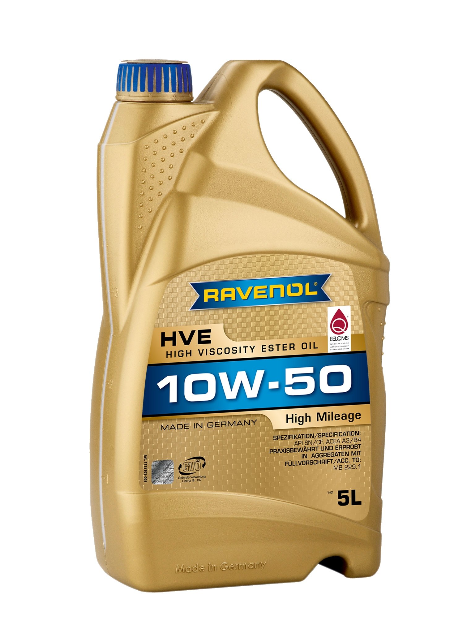 RAVENOL HVE High Viscosity Ester Oil SAE 10W-50 5 L