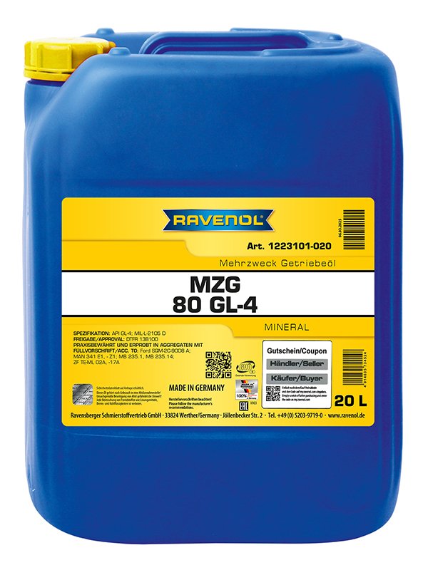 RAVENOL Getriebeoel MZG SAE 80 GL-4 20 L
