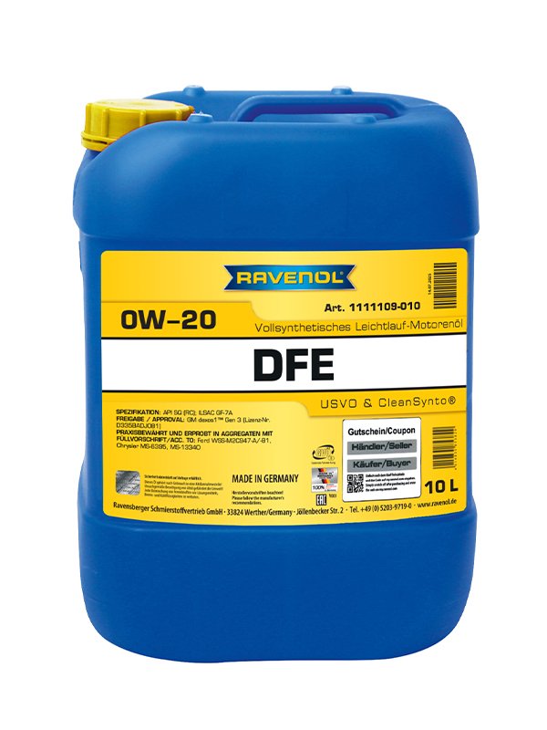 RAVENOL DFE SAE 0W-20 10 L