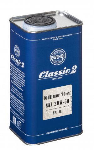 RAVENOL Oldtimer 70-er SAE 20W-50 API SE Product image for RAVENOL Oldtimer 70-er SAE 20W-50 API SE