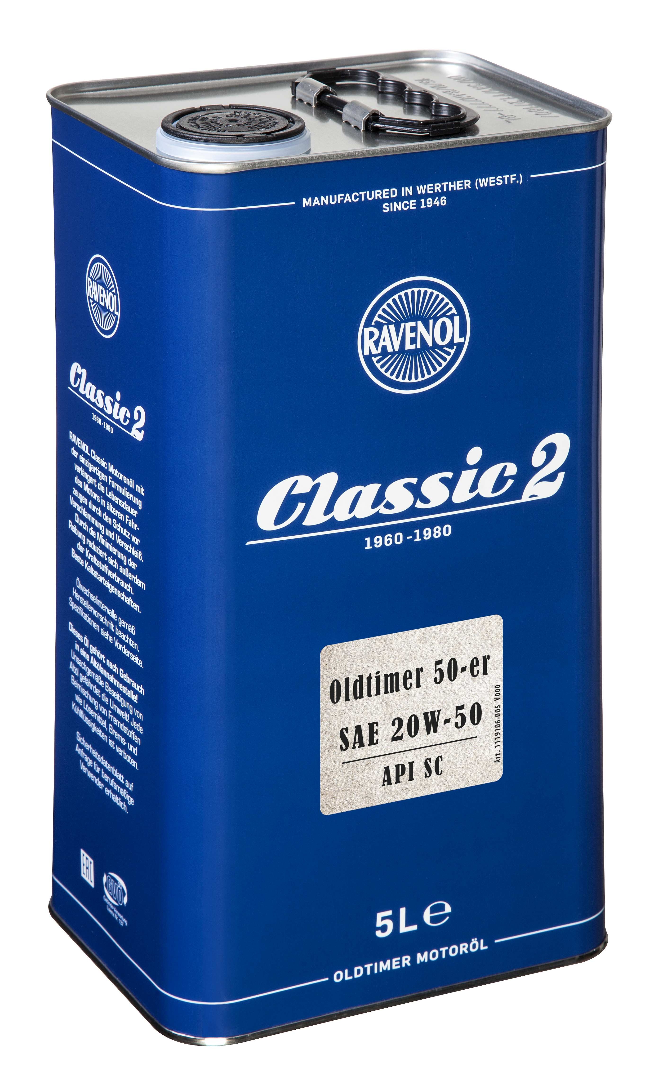 RAVENOL Oldtimer 50-er SAE 20W-50 API SC 5 L