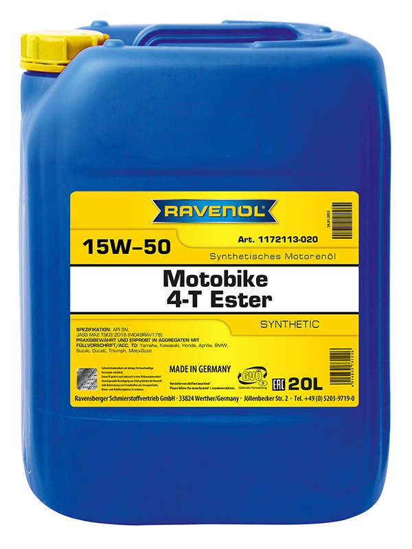 RAVENOL Motobike 4-T Ester SAE 15W-50 20 L