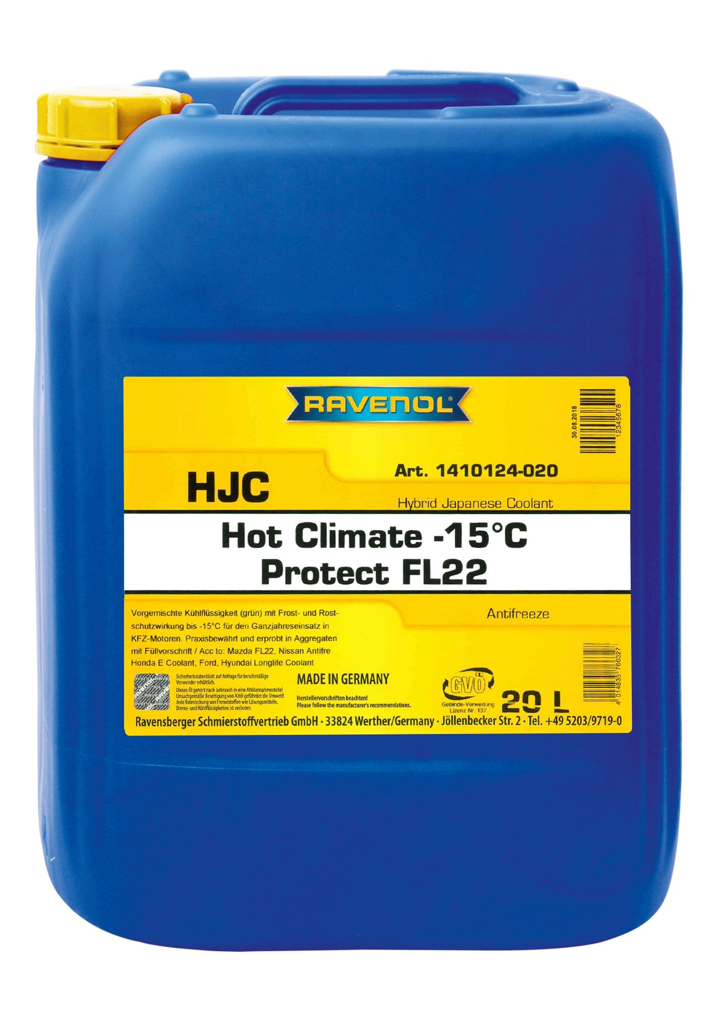 RAVENOL HJC HOT CLIMATE -15°C Protect FL22 20 L