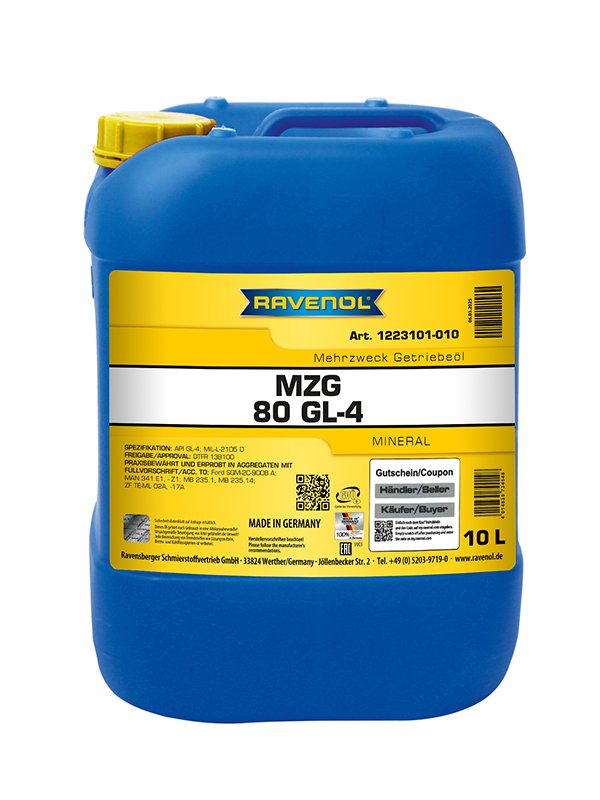 RAVENOL Getriebeoel MZG SAE 80 GL-4 10 L