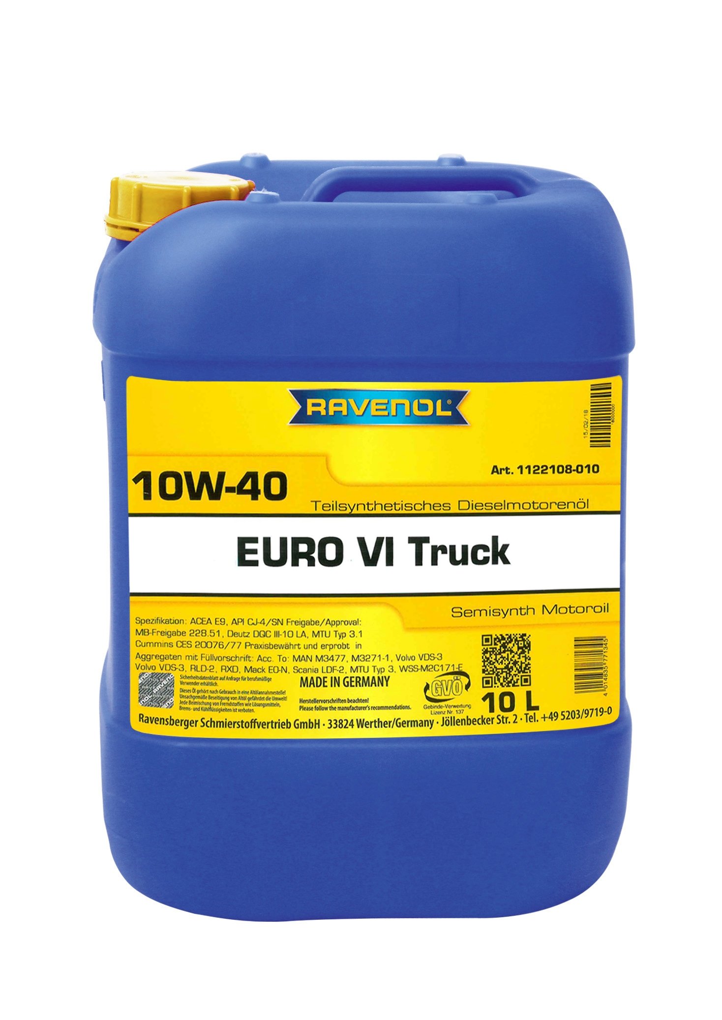 RAVENOL EURO VI Truck SAE 10W-40 10 L