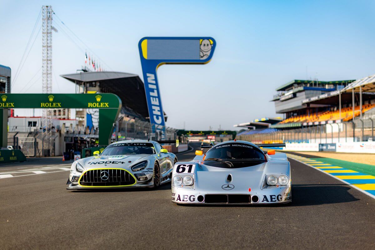 Two participating vehicles at Le Mans Two participating vehicles at Le Mans