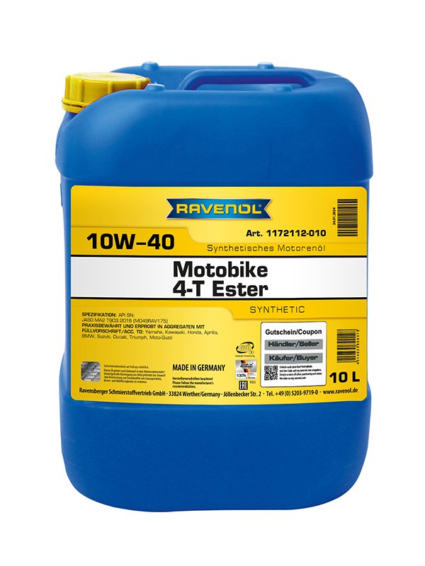 RAVENOL Motobike 4-T Ester SAE 10W-40 10 L