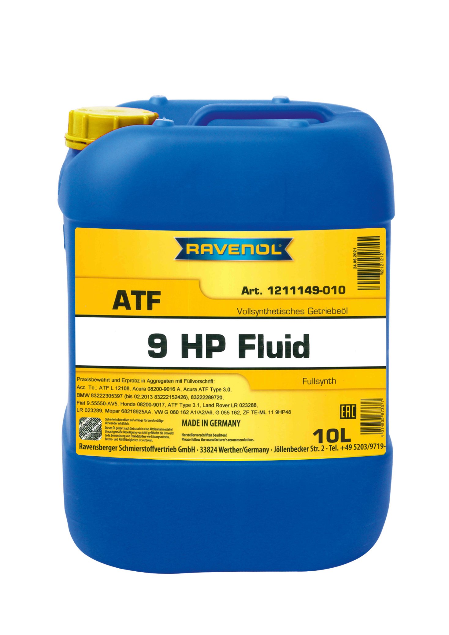 RAVENOL ATF 9HP Fluid 10 L