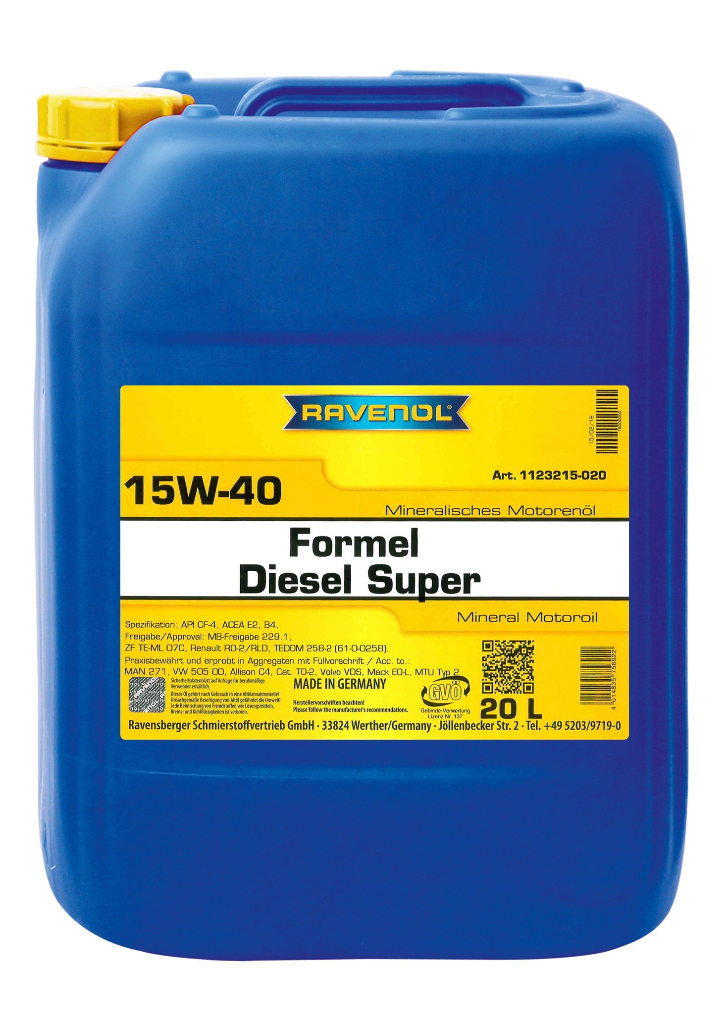RAVENOL Formel Diesel Super SAE 15W-40 20 L