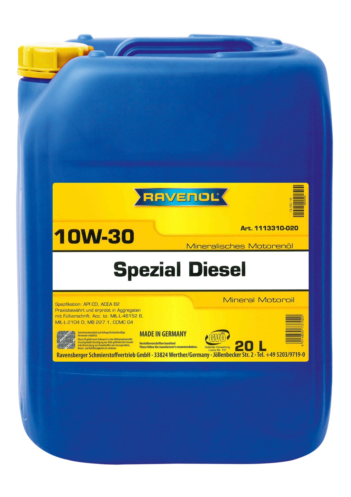 RAVENOL Spezial Diesel SAE 10W-30 20 L