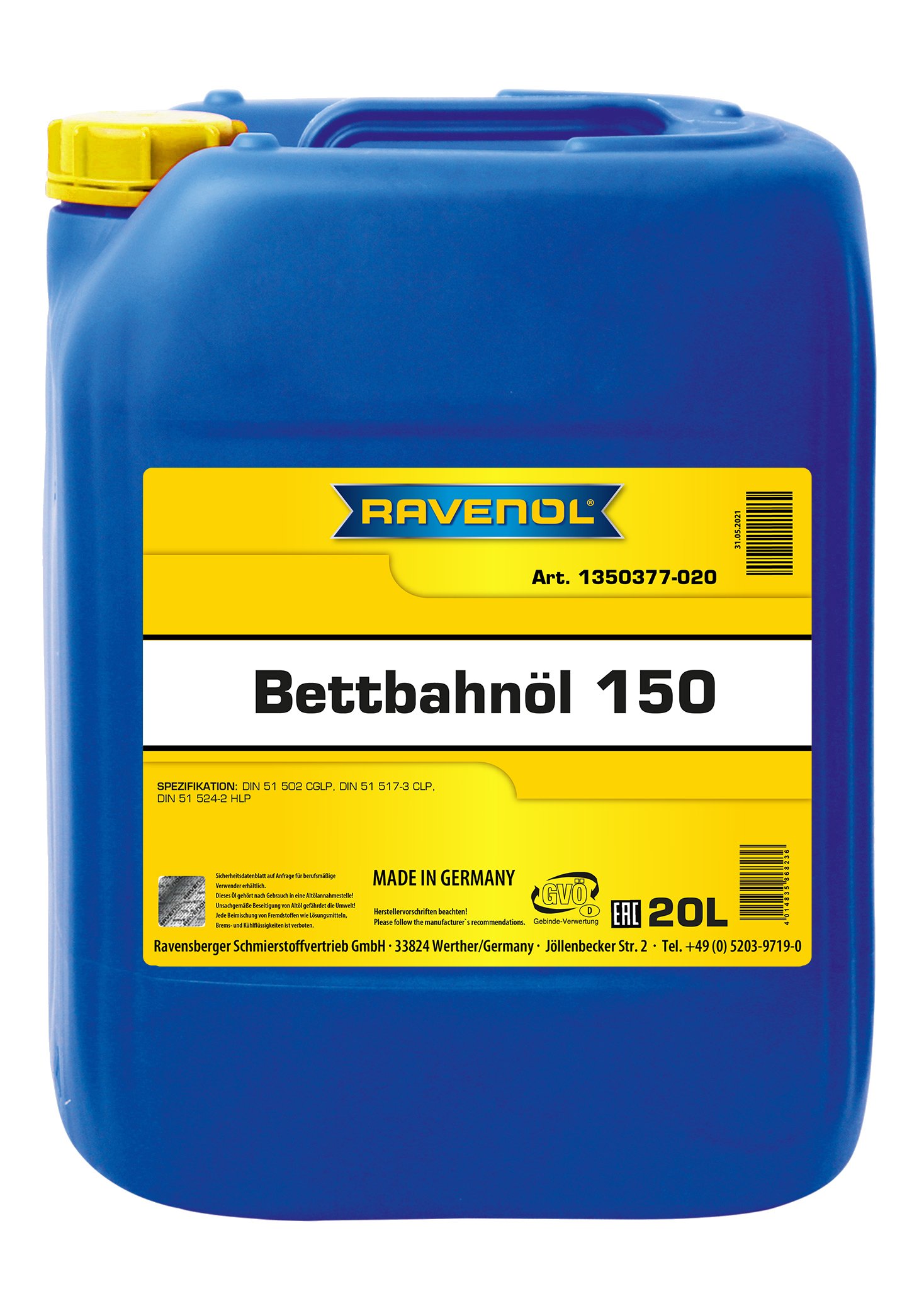 RAVENOL Bettbahnoel 150 20 L