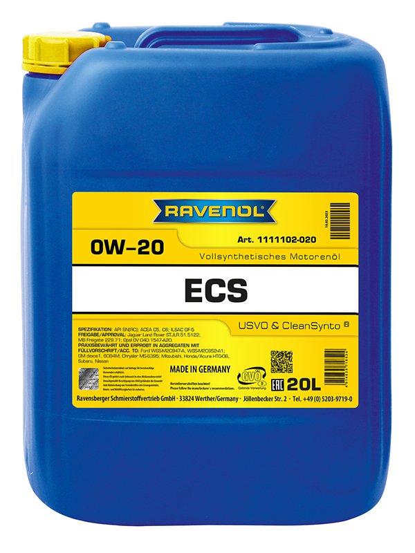 RAVENOL Eco Synth ECS SAE 0W-20 20 L
